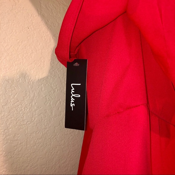 Lulus Magic in Milan Red High-Low Midi Dress - Picture 8 of 8